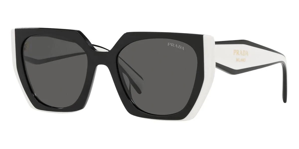 PRADA PR15WS 09Q5S0 Black White Dark Grey Women’s Sunglasses New