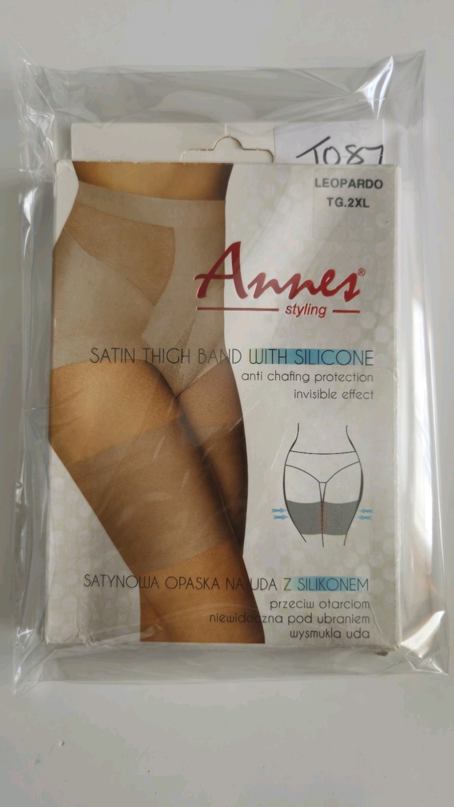 1 Pairs Leopard Satin Anti Chafing Thigh Bands Womens 2XL None Slip T087