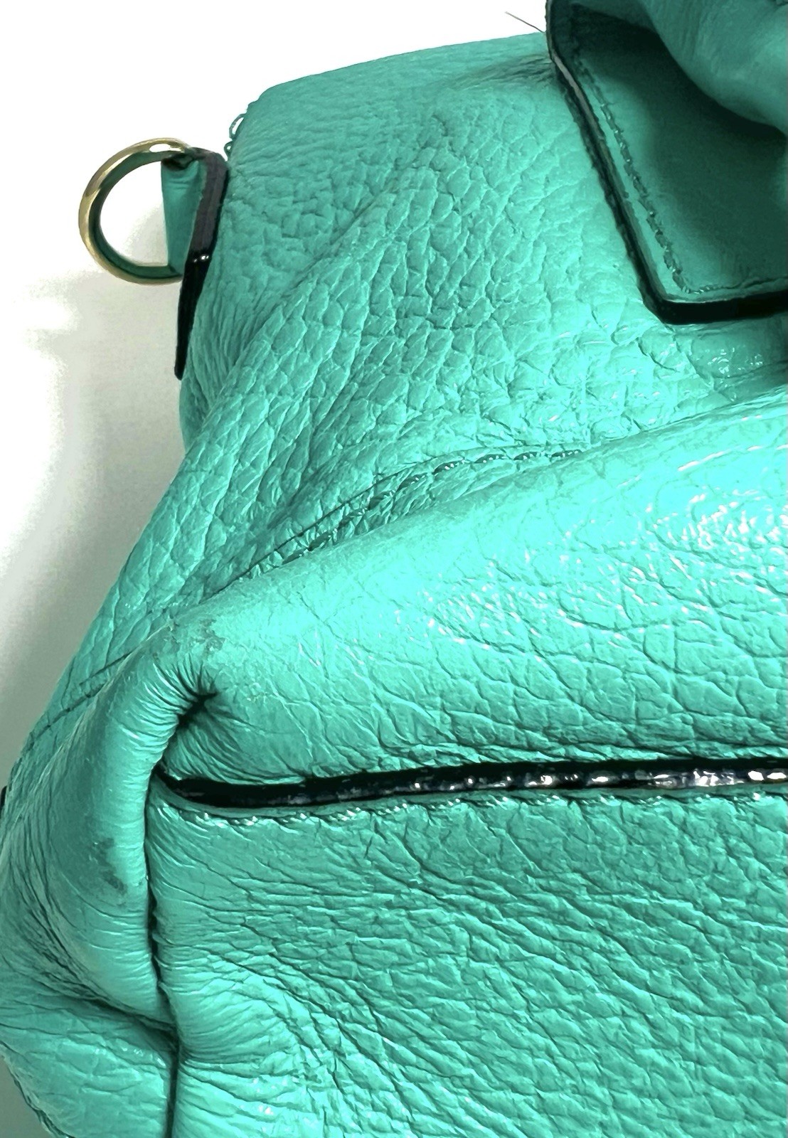 kate spade new york Turquoise Pebbled Satchel, Zip Tassel, Detachable Strap