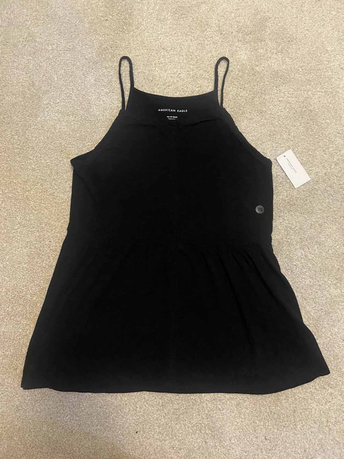 Women’s American Eagle Outfitters Black High-Neck Tank Top – Size XS