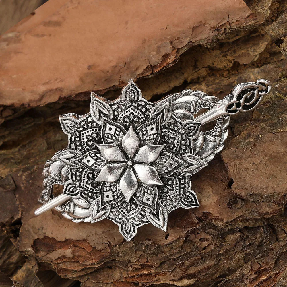 1pc Scandinavian Retro Popular Flower Hairpin Normcore Celtic Knot Stick Hair