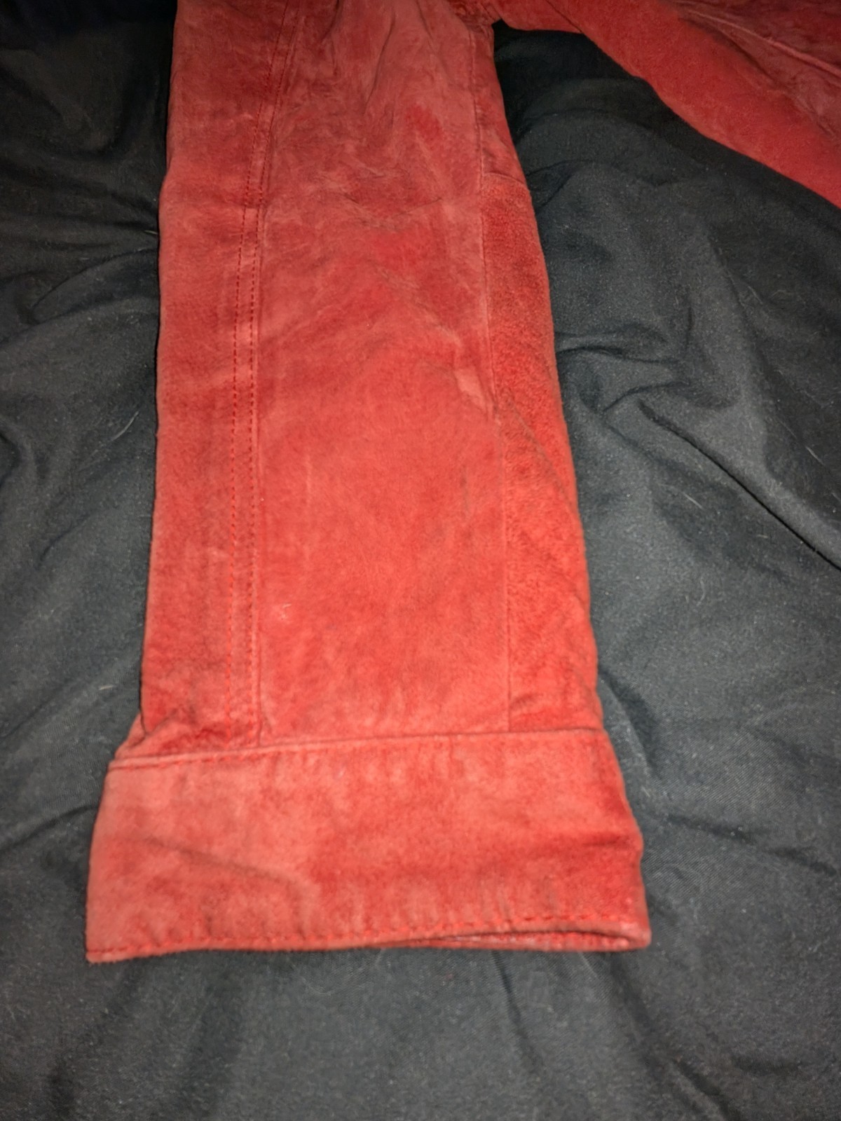 Chico’s Genuine Suede Leather Jacket | Bold Saturated Red | Zip Front | M