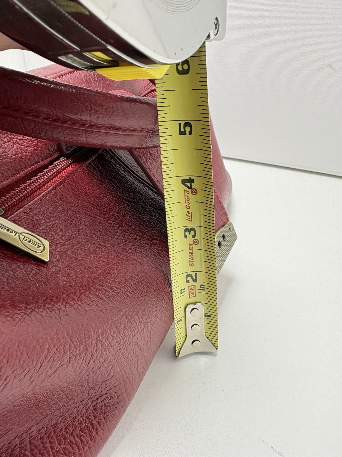 Ameri Leather Hillary Crossbody Red Bag W/ Handle Doctor Bag 13” X 6.75. 6.75