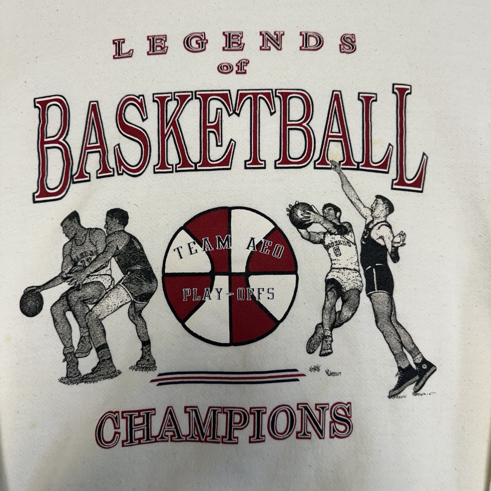VTG 90s American Eagle Sports Basketball Legends Graphic Sweatshirt White L/XL