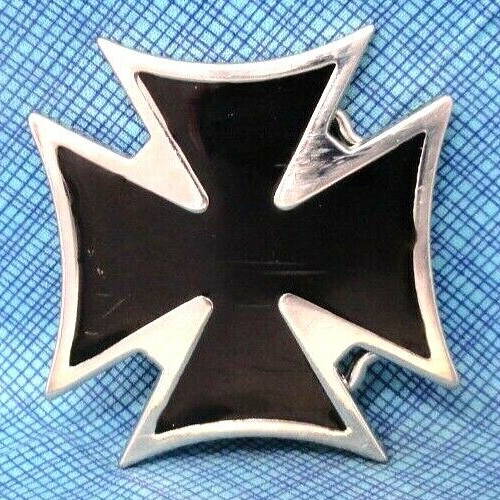Iron Cross Dress Belt Buckle Motorcycle Biker Goth Punk Cowboy Vintage 90s .A92