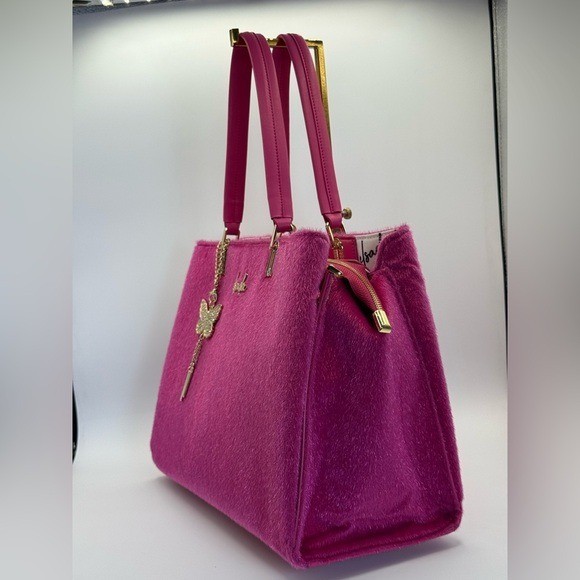 Elsada Krissy Hot Pink Structured Satchel Tote Crossbody Bag