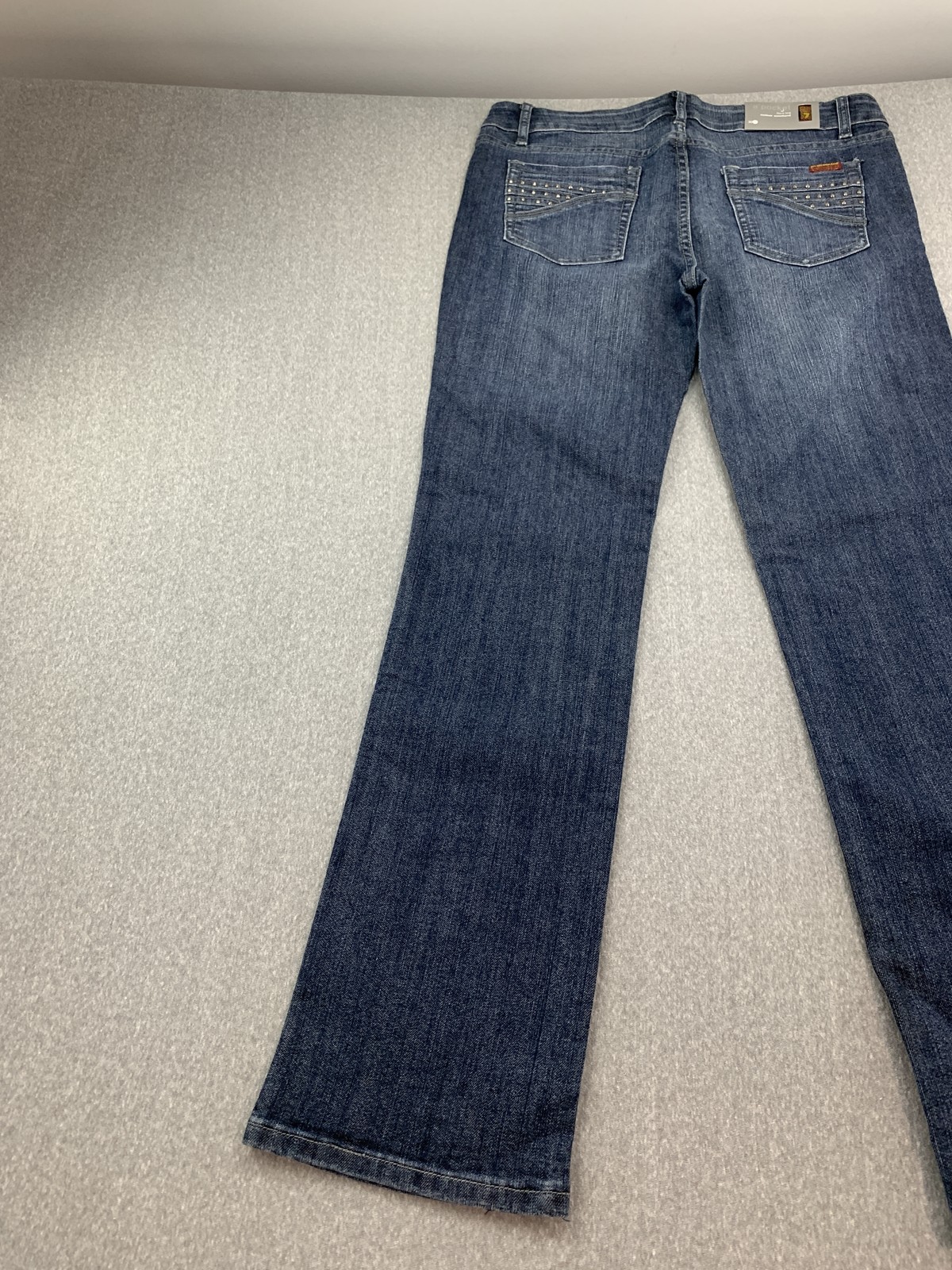 7 For All Mankind Jeans Womens 30 Flare Leg Blue A Pocket Studded Stretch USA