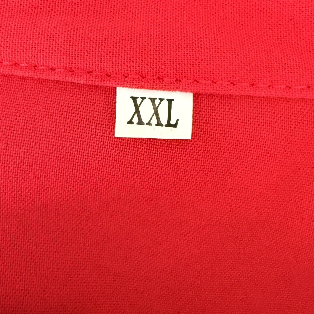 Red Short Sleeve Split V-Neck Blouse XXL High-Low Hem Casual Top NWOT