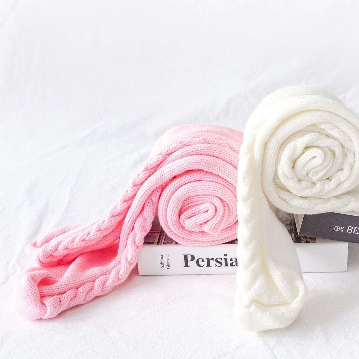 Long Socks Warm Over Knee High Wool Knitted Thick Stockings Thigh Winter Women