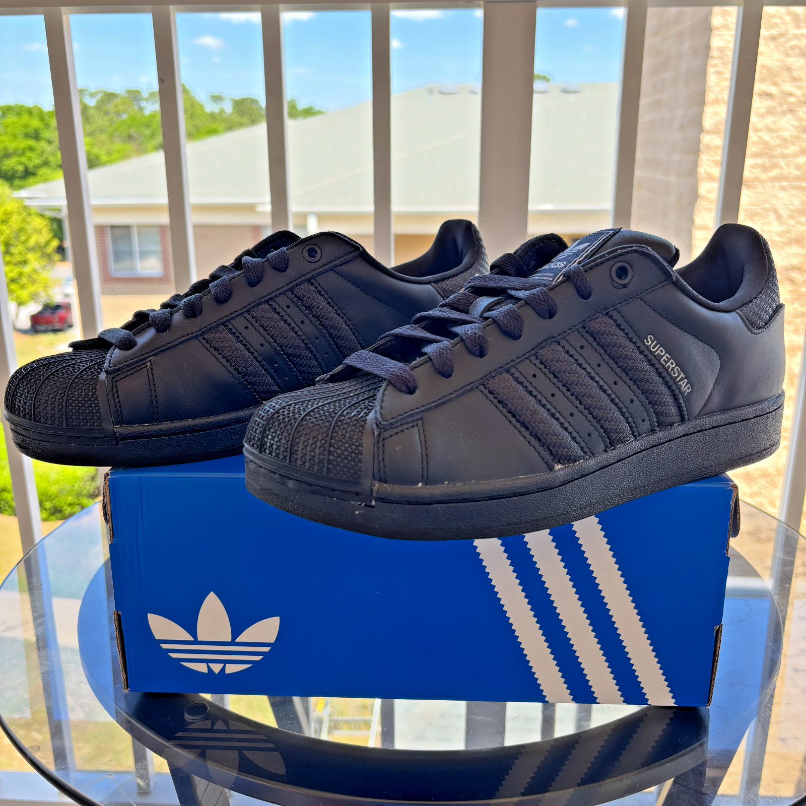 Adidas Originals Superstar II Shoes Black Leather Mesh Casual Sneaker Mens Sizes