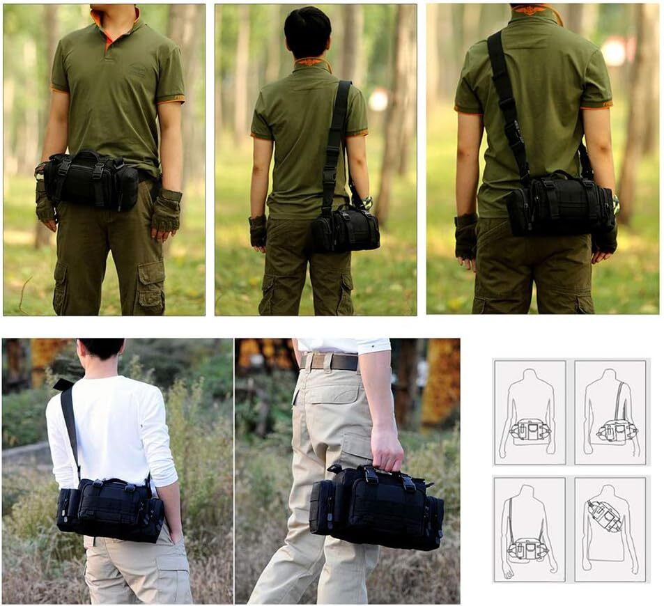 14” Small Molle Sports Duffle Gym Sling Travel Bag Tactical Military Range Bag