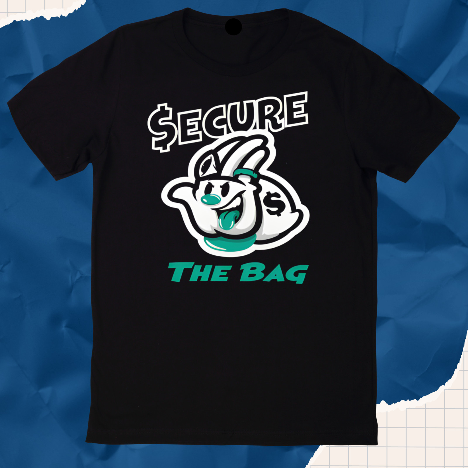 SECURE THE BAG BLACK MEN GIRL UNISEX ROUND Neck Short Sleeve T-Shirt T1