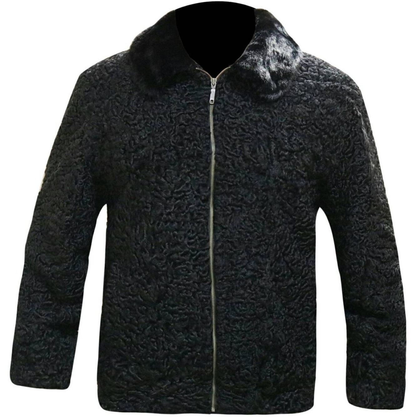 Man’s Real Persian Lamb Fur Bomber Jacket Coat Luxury Outerwear All size Presale