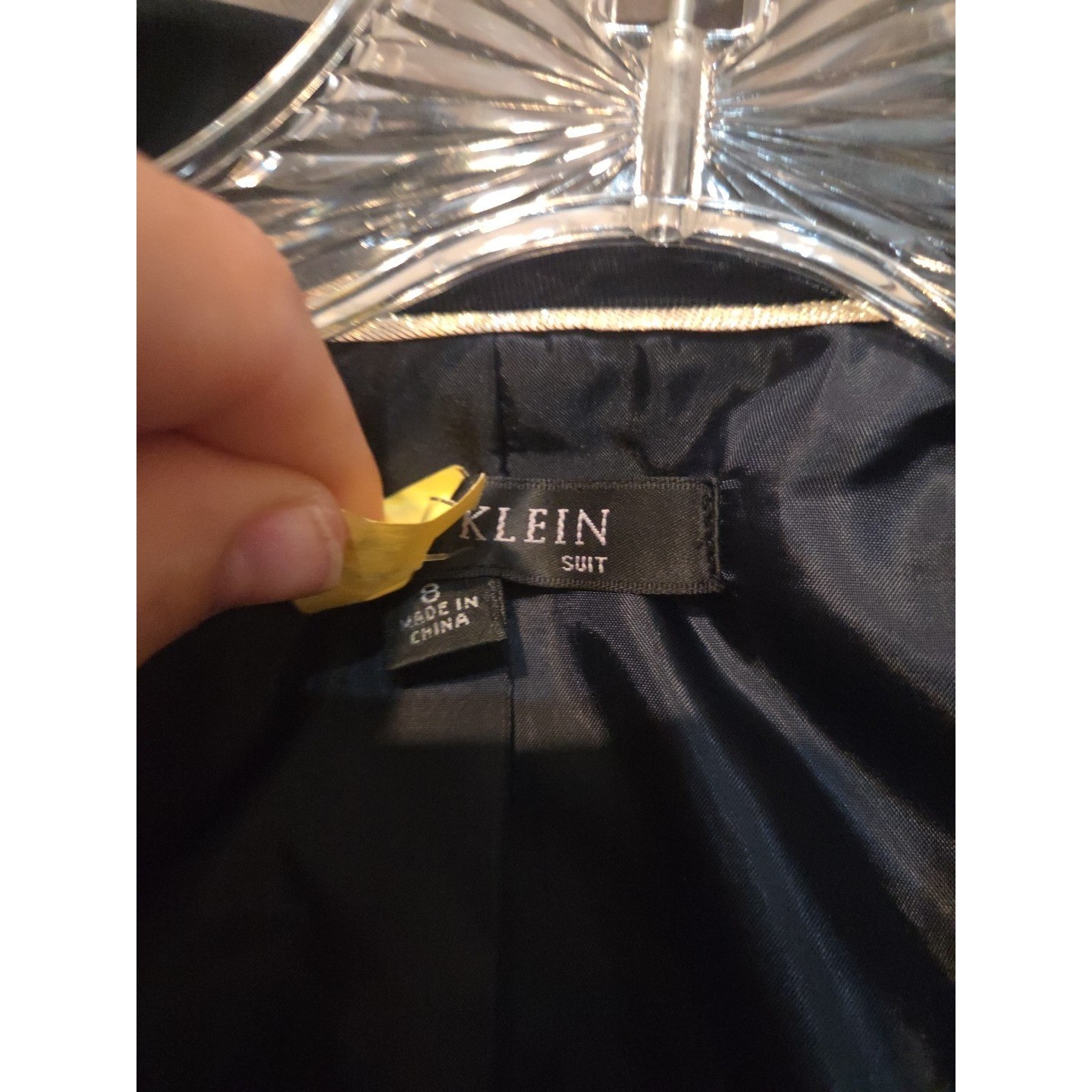 Anne Klein 2 Pc Black Executive Suit, Women’s Size 8, Silver Buttons Office Wear