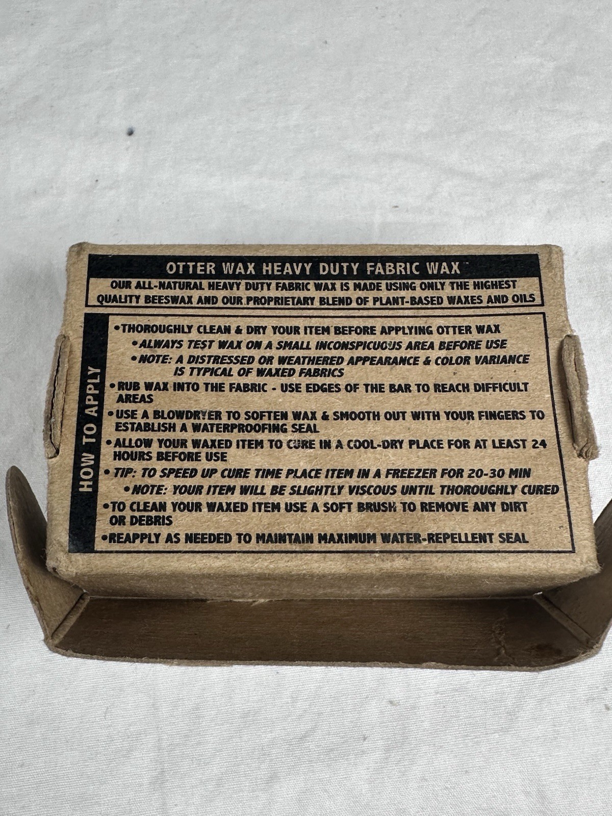 Otter Wax Heavy Duty Fabric Wax 2.25oz Bar All-Natural Water Repellent Portland