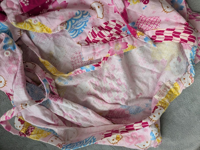 Hello Kitty Baby Romper 80cm Pink Sleeveless Yukata Jinbei Japan Exclusive Cotto