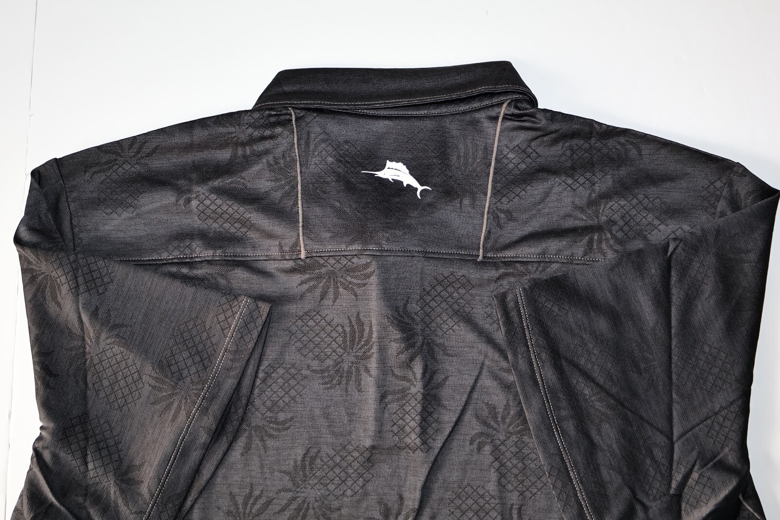 Tommy Bahama Polo Shirt Pineapple Palm Coast Performance Black SS New