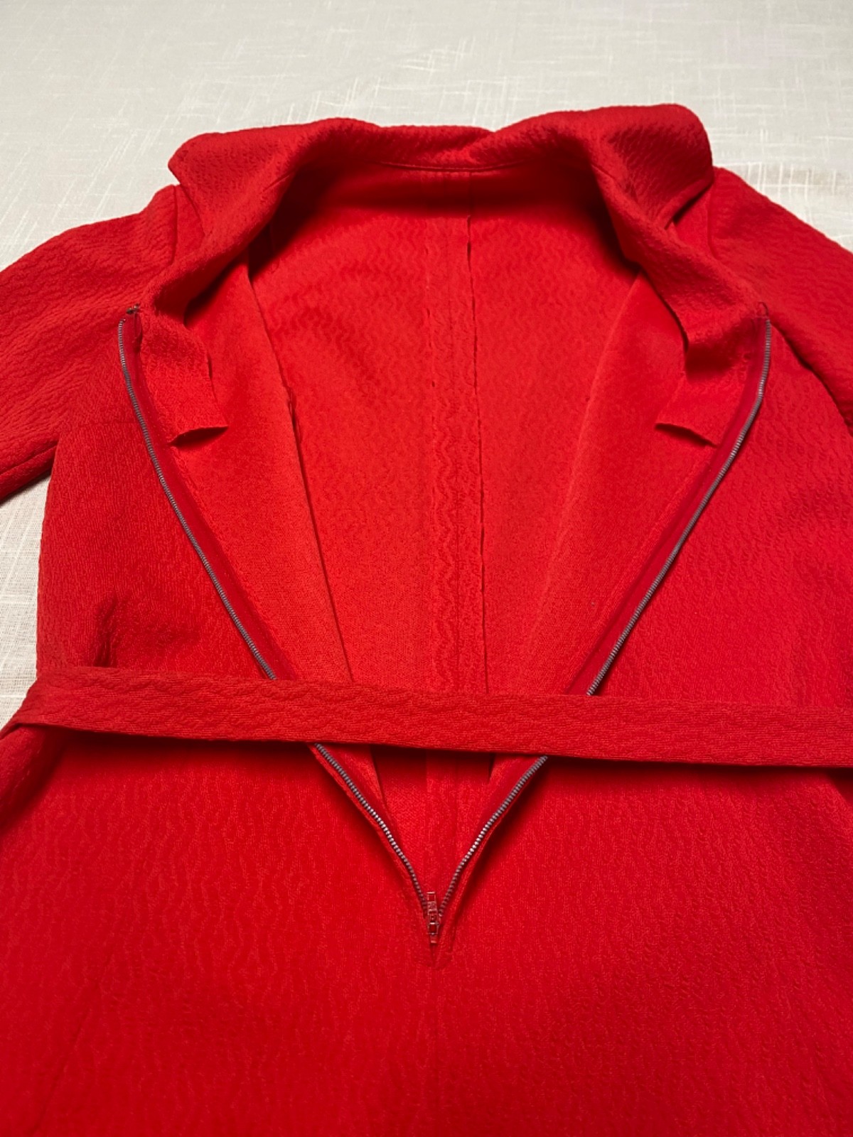 Vintage Dress 1960 Mod Go Go Burnt Orange Red Belted Retro Shift Dress