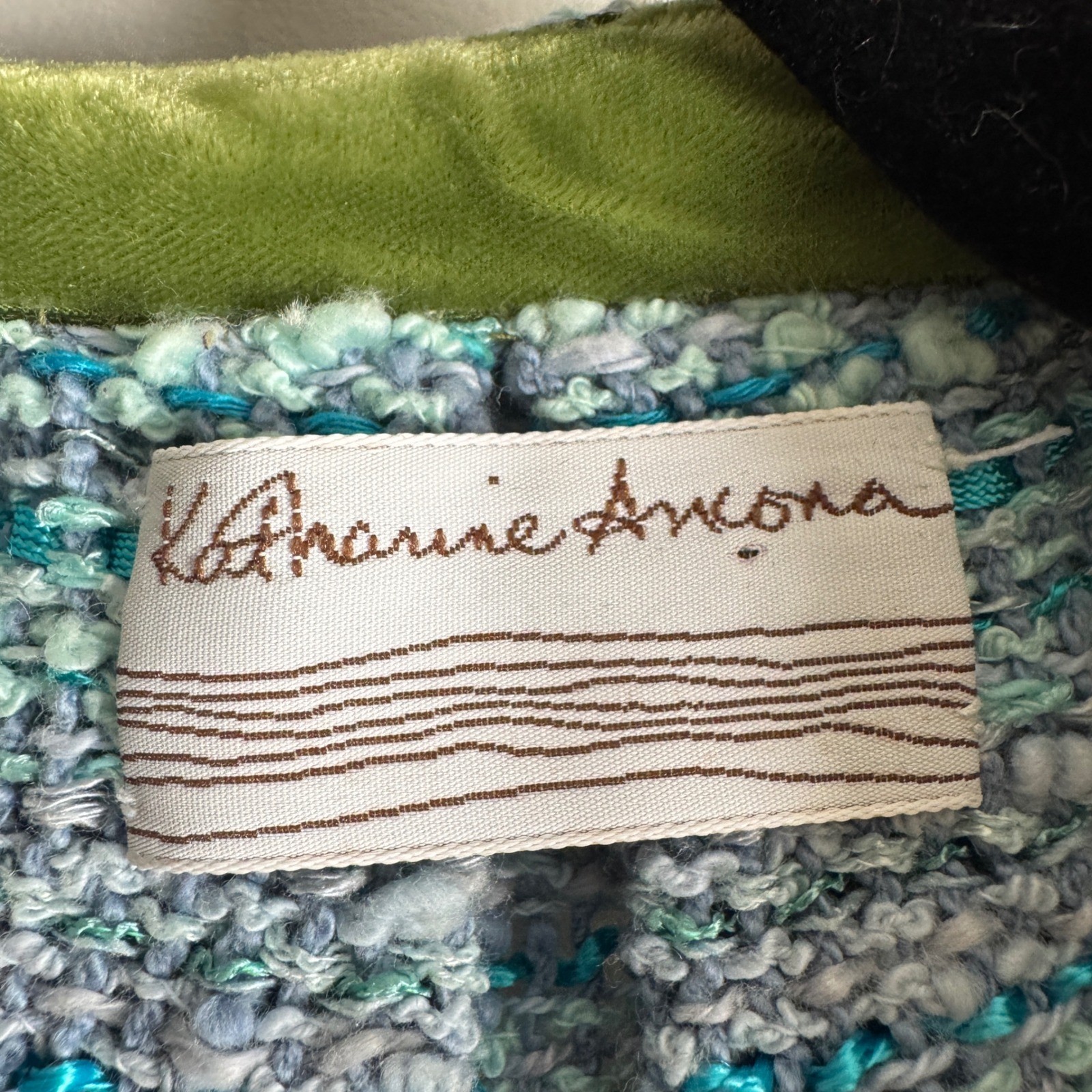 Katherine Ancona HandWoven Cocoon Cardigan Purple Blue Ombre Boho Artisan Kimono