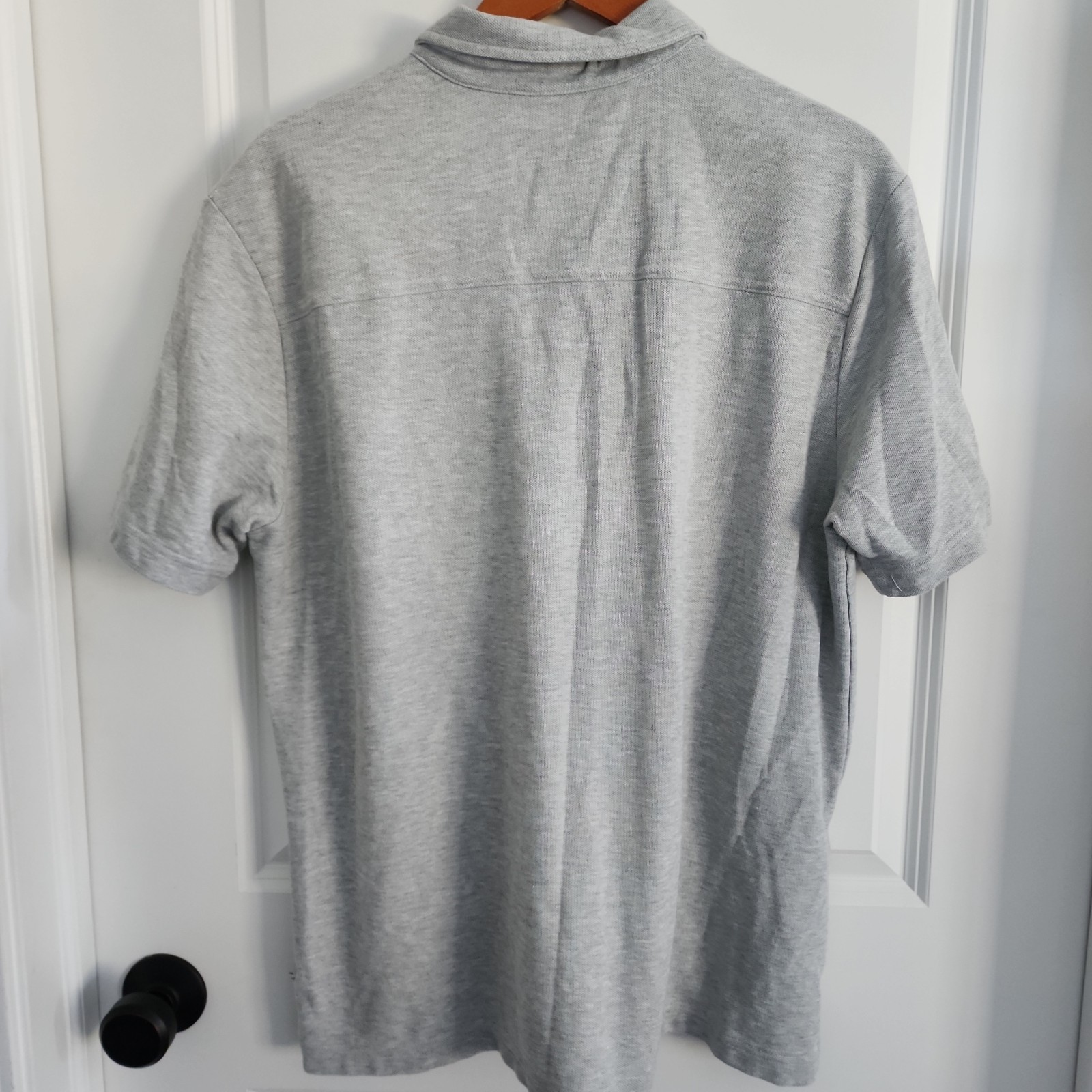 Tommy Bahama Islandzone Supima Polo Shirt Mens L Gray Short Sleeve Button Up