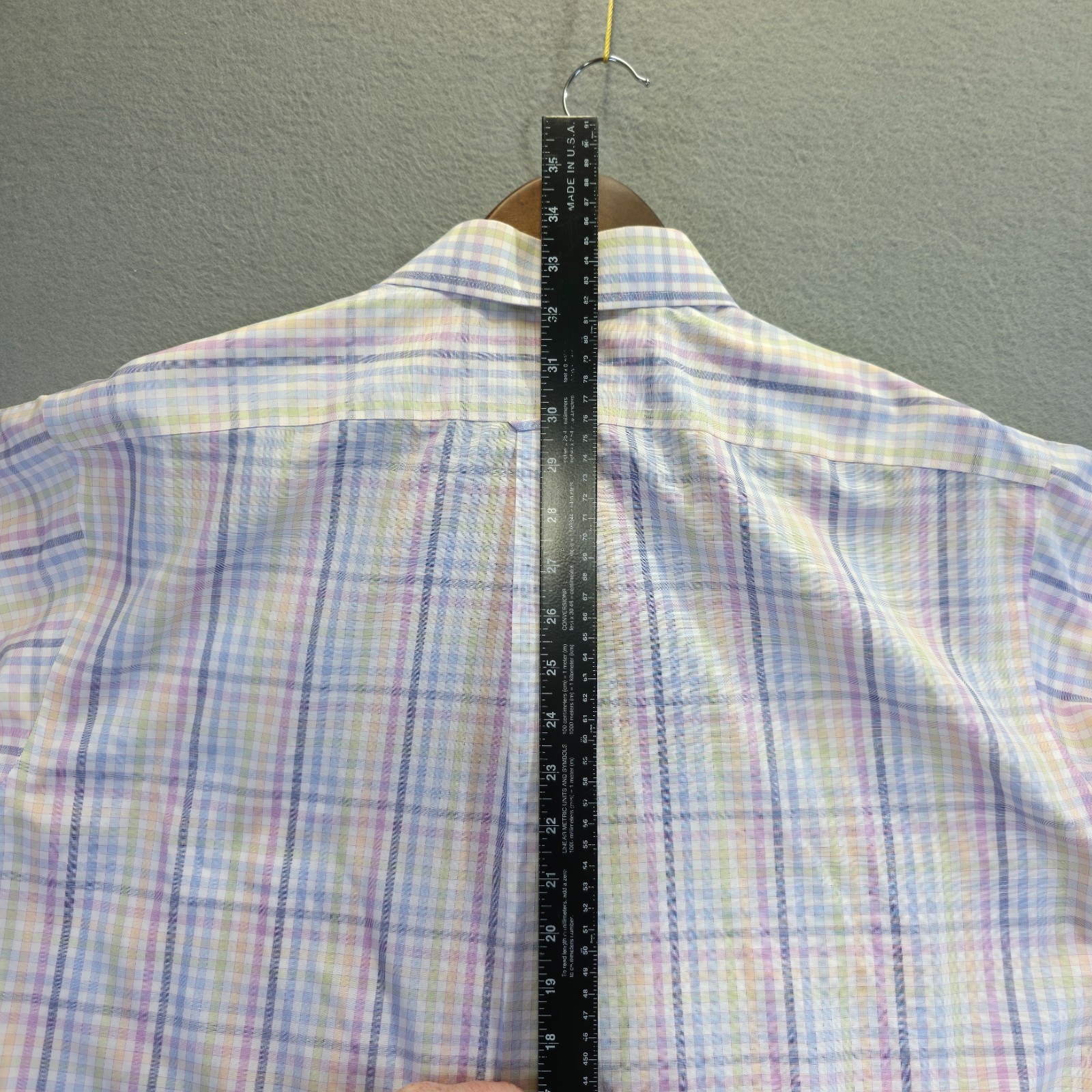 Roundtree & Yorke Gold Label Men’s Fitted Non-Iron Poplin Dress Shirt Sz 17/35