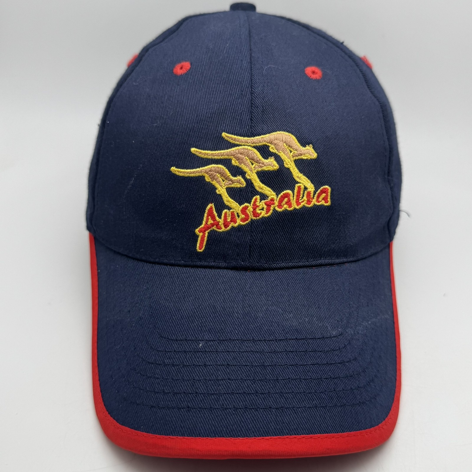 Australia Kangaroo Embroidered Baseball Cap Hat Navy Red Snapback One Size