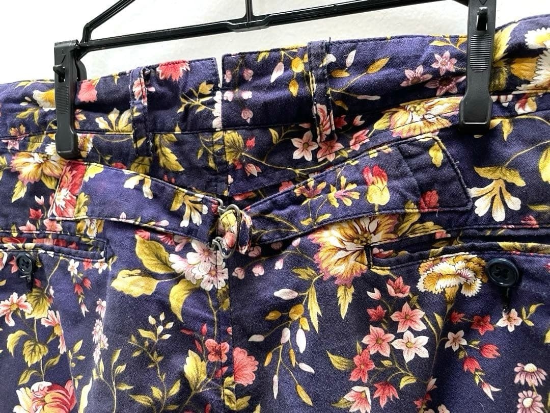 Engineered Garments Floral Cinch Back Shorts 32 Made in USA Botanical F/S