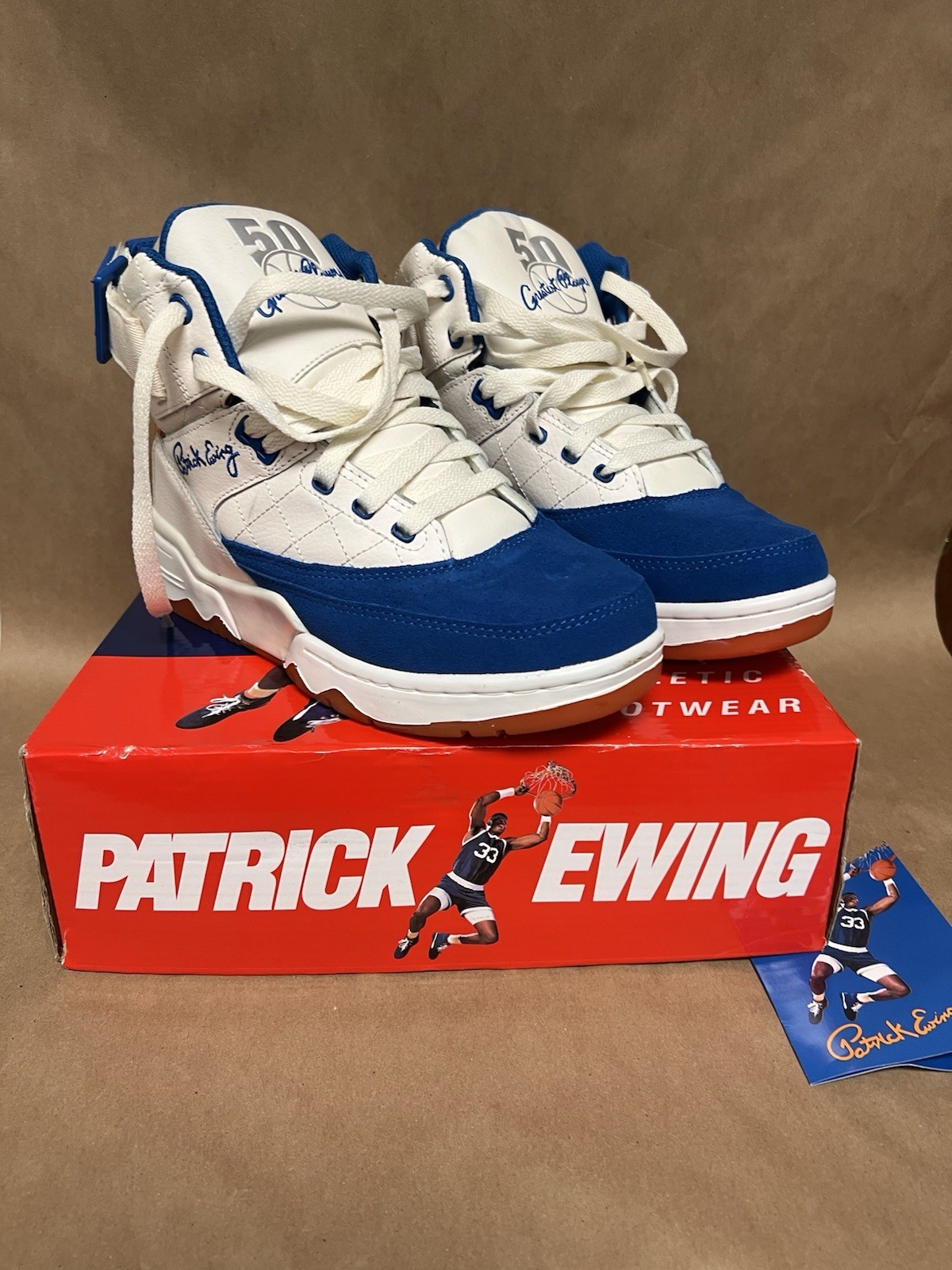 PATRICK EWING ATHLETICS 33 HI White/Blue/Orange 1EW90187-738 Men’s Size 7