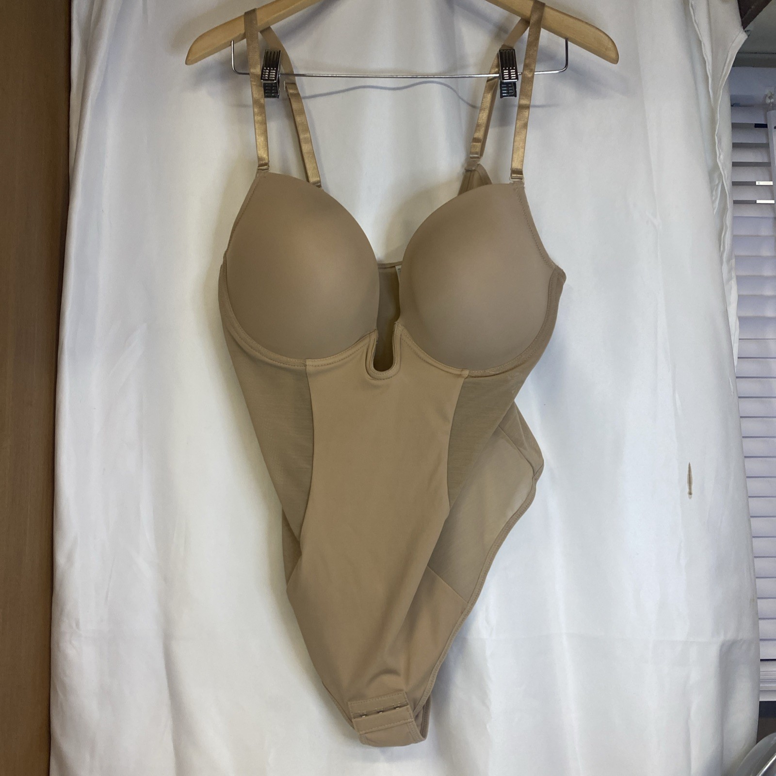 shaperin one piece shapewear beige size 2xl new thong