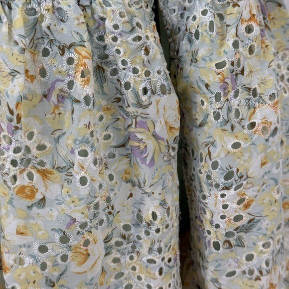 ASTR The Label Floral Tiered Maxi Dress Eyelet Midsummer NWT Large