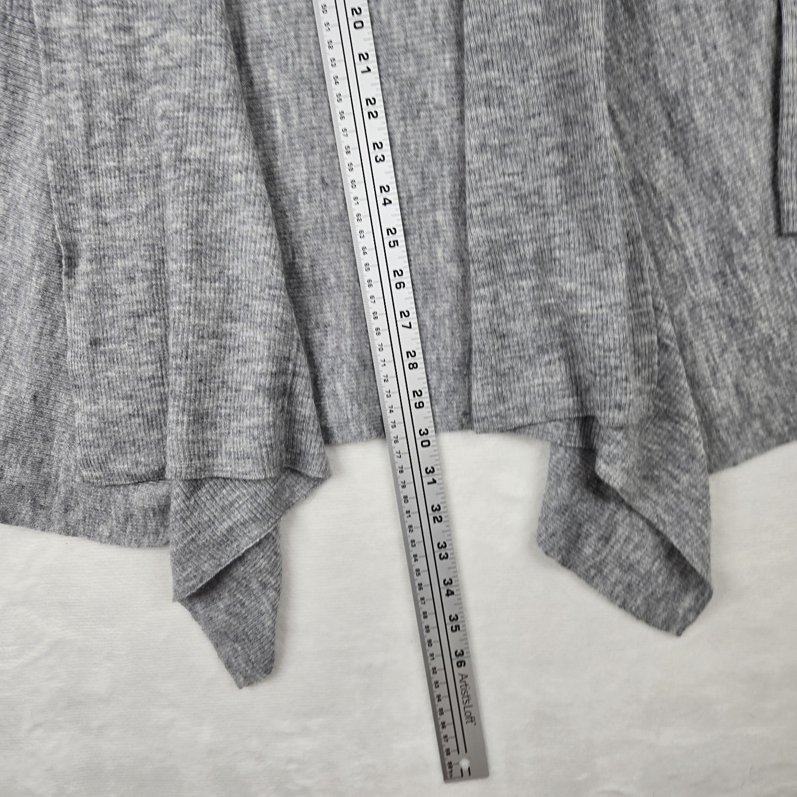 All Saints Gray Keld Olivo Open Front Alpaca Wool Ribbed Cardigan Sweater Size S