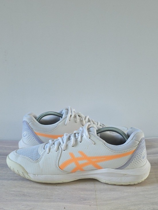 Asics Gel Dedicate 8 Womens Pickleball Court Sneaker Shoe White Orange Size 8