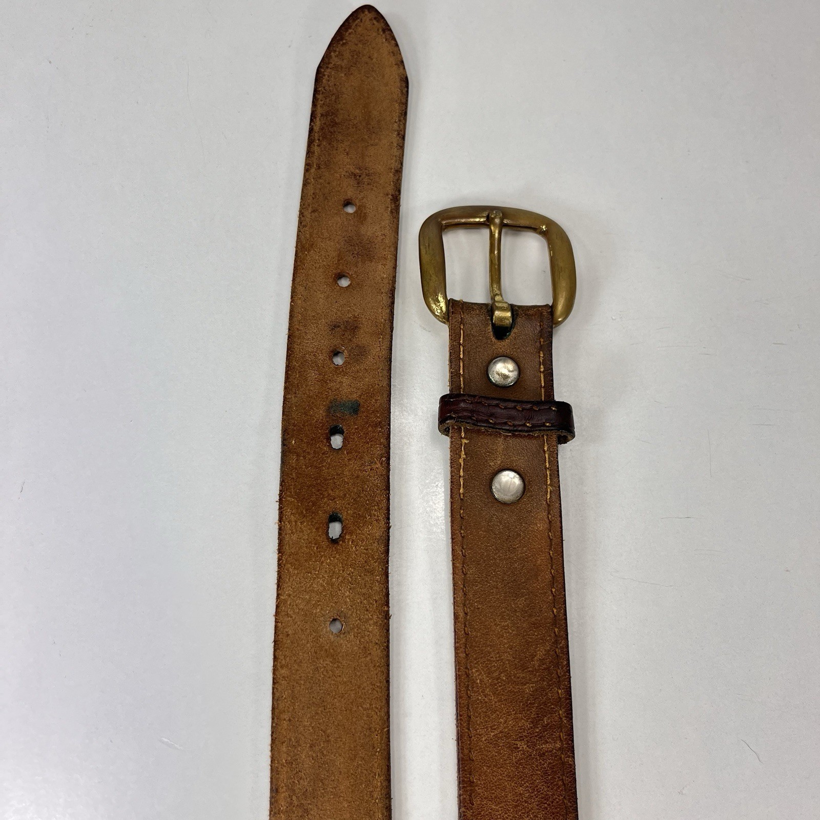British Rogue Vintage Brown Steerhide Saddle Leather Belt – Men’s Size 38
