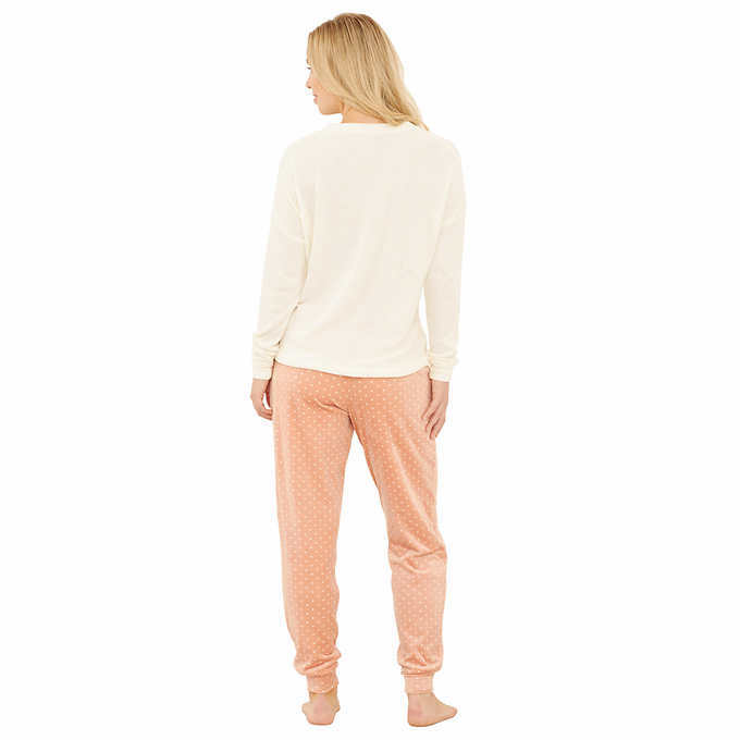 Three Dots 2 Piece Knit Velour Set With Eye Mask E41