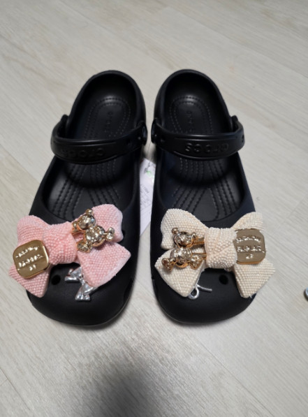 Bling Big Bow & Pearl 9Pcs Crocs Jibbitz Shoe Charms DIY Deco Parts