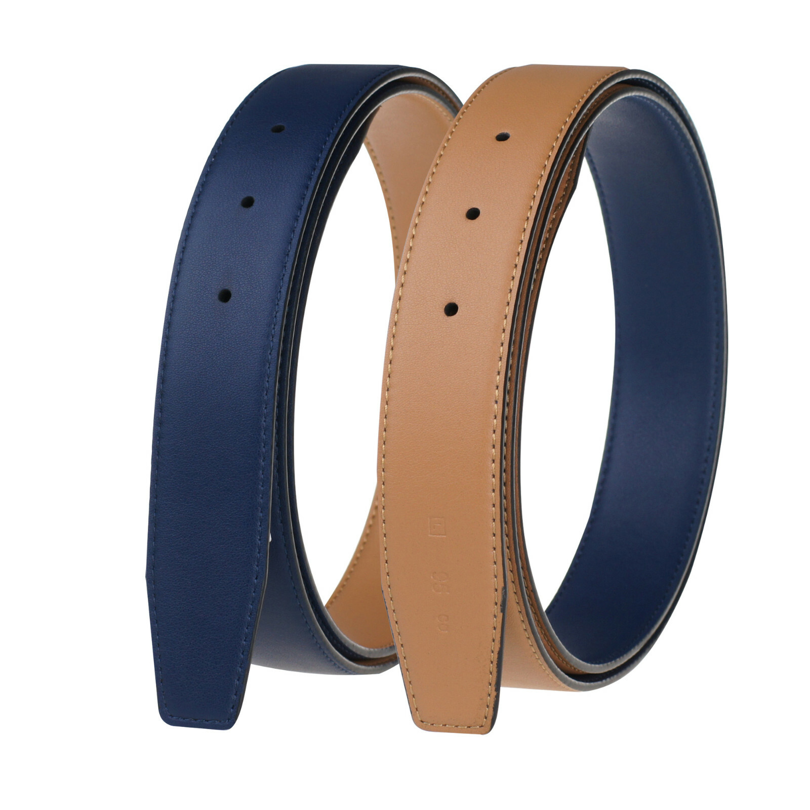 Reversible H Microfiber Leather Belts Replacement Belt Strap No Buckle 32mm Wide