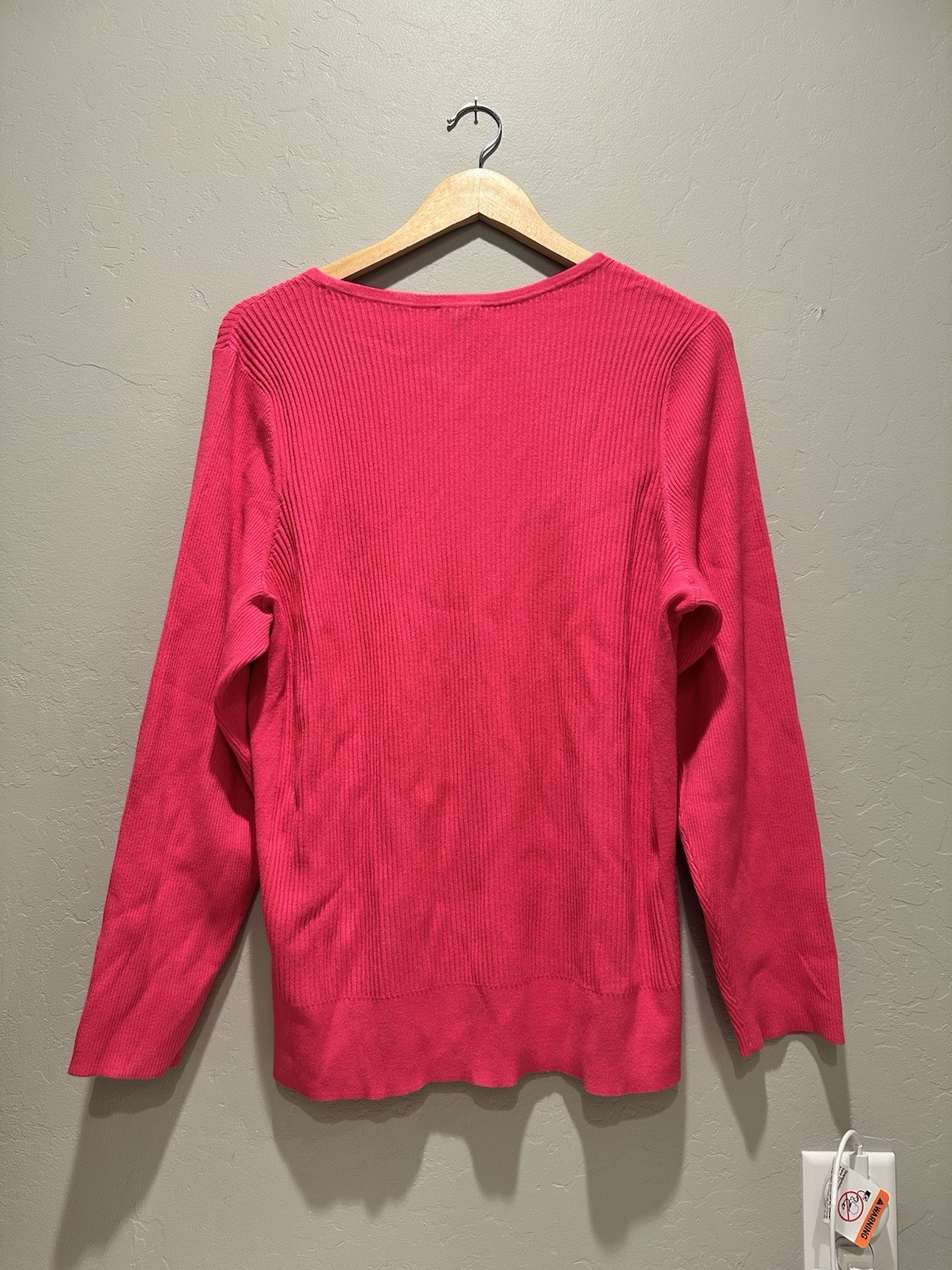 Talbots Raspberry Pink Knit Sweater Top Size 2X NWT