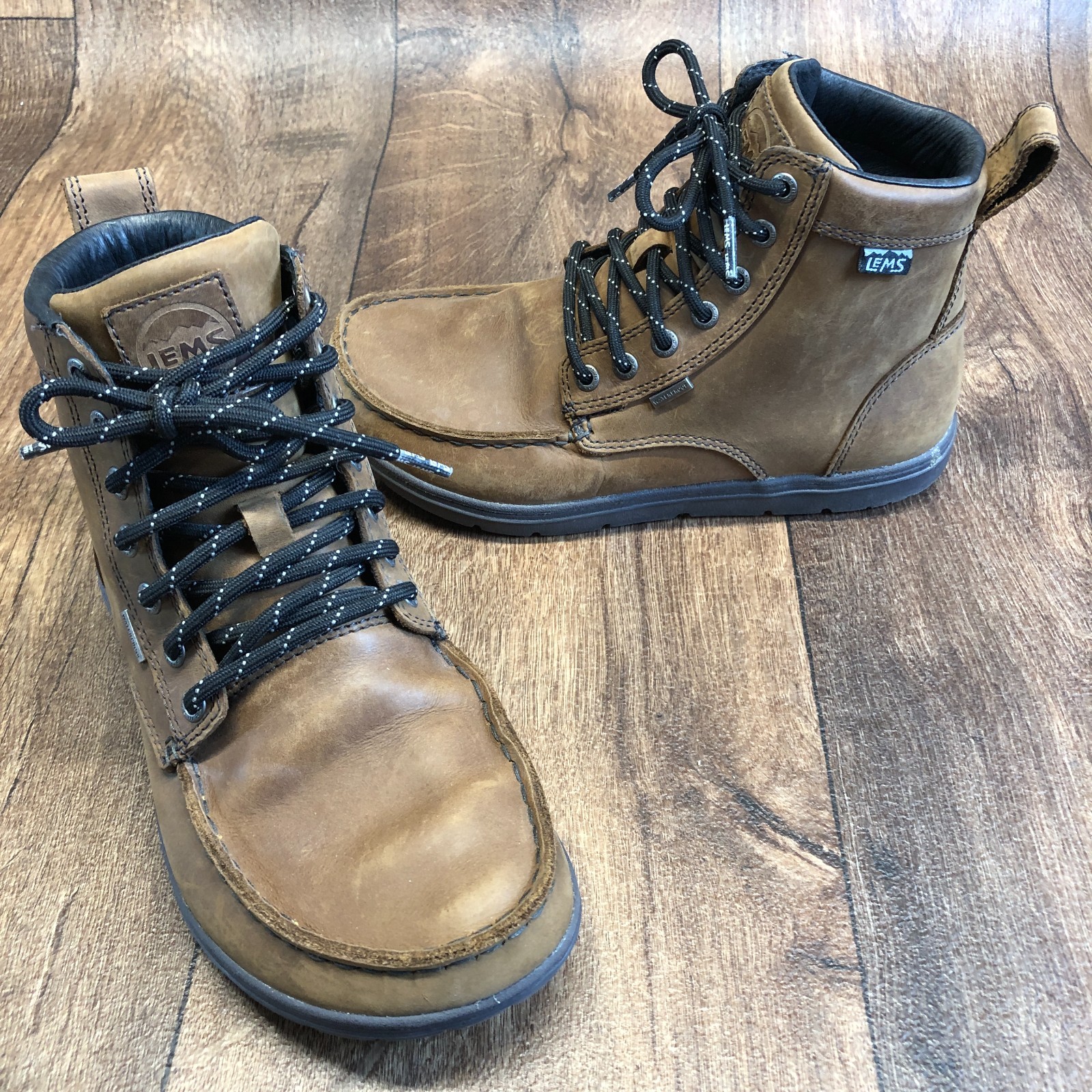 Lems Boulder Boot Waterproof Weathered Umber Men’s 7 Women’s 8.5 NON-OEM INSOLES