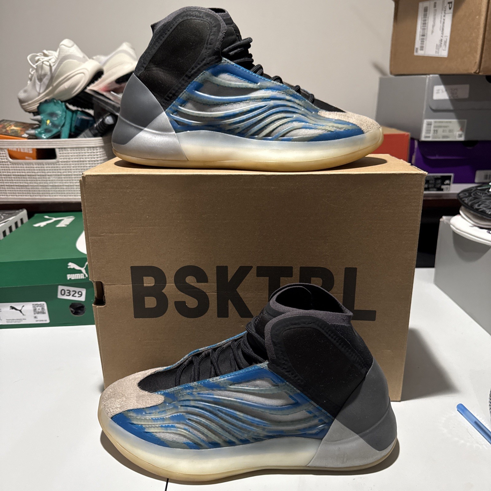 Adidas Yeezy Quantum Basketball Frozen Blue Sneakers GX5049, Men’s Size 9