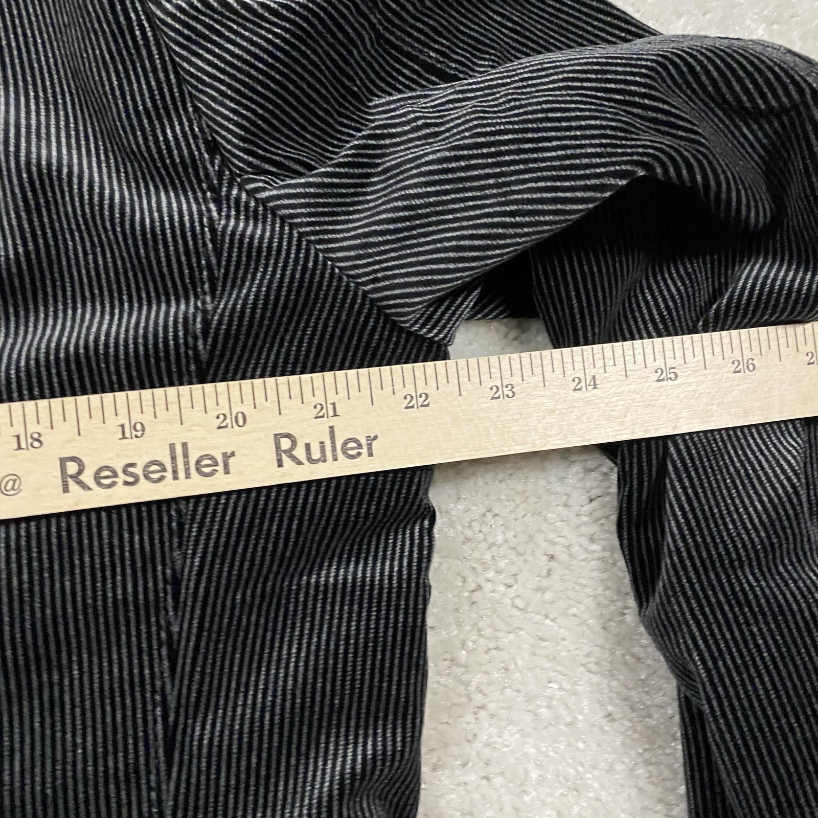 Kroon Sport Coat Mens 40R Black Striped Velvet Cotton Blazer Lined Jacket