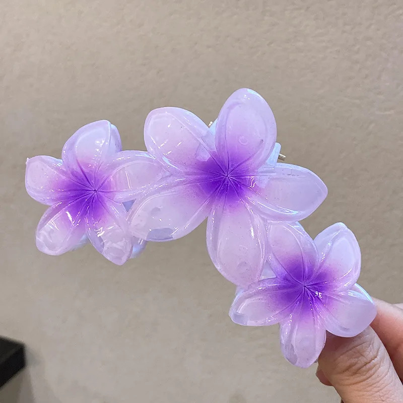 Acrylic Flower Hair Claw Clip Gradient Egg Summer Beach Women Girls Accessories