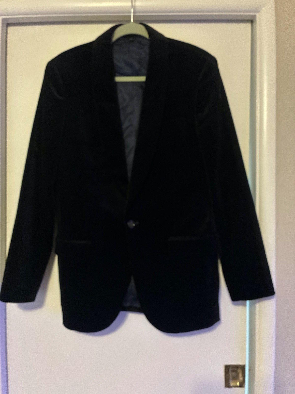 J Crew Ludlow Black Cotton Velvet Shawl Collar Dinner/Tuxedo Jacket SZ 38R