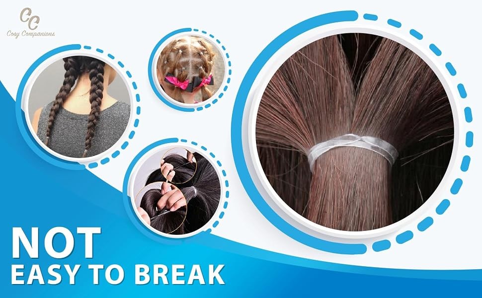 100x Clear Hair Elastics, Clear Rubber Bands For Hair Ties For Thin Hair, Mini,