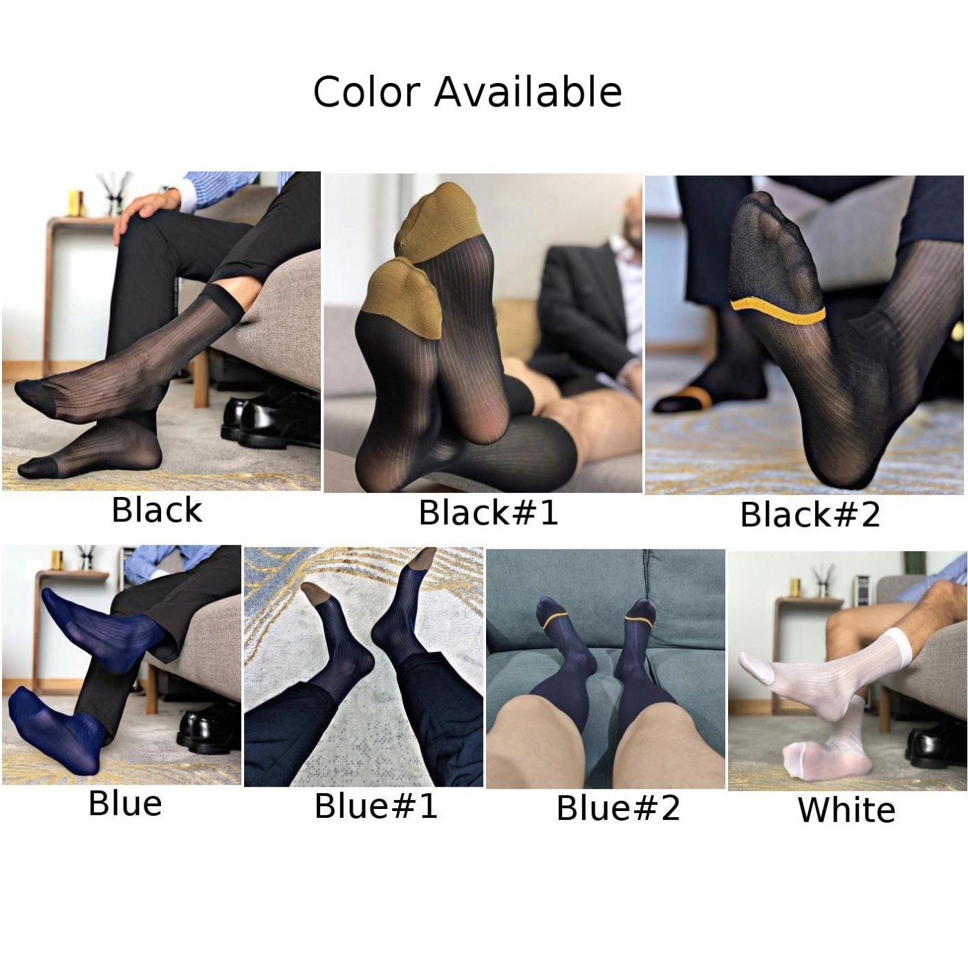 Stripe Sheer Socks Business A Pair All Seasons Breathable Business Office Men