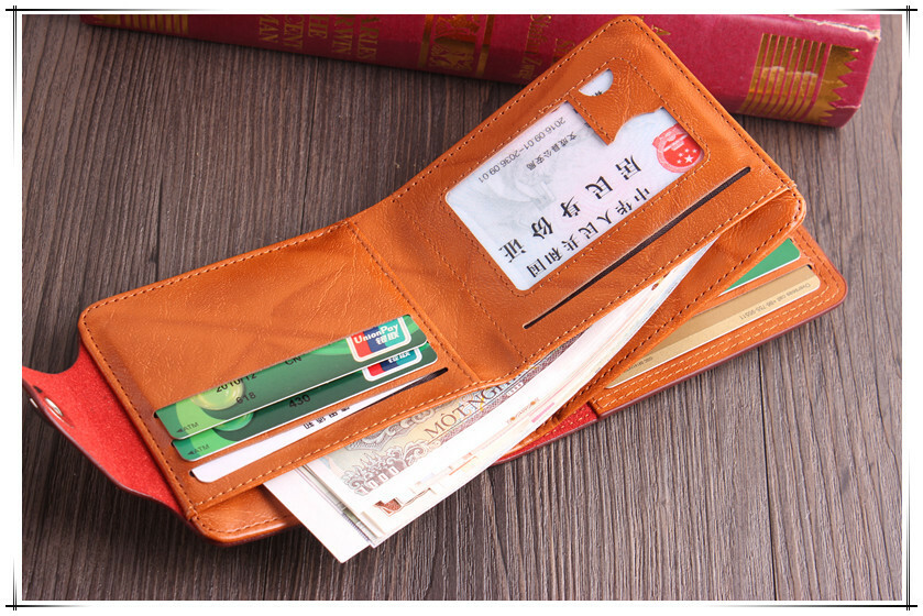 Men’s US 100 Dollar Bill Leather Bifold Card Photo Holder Wallet Handbag Purse