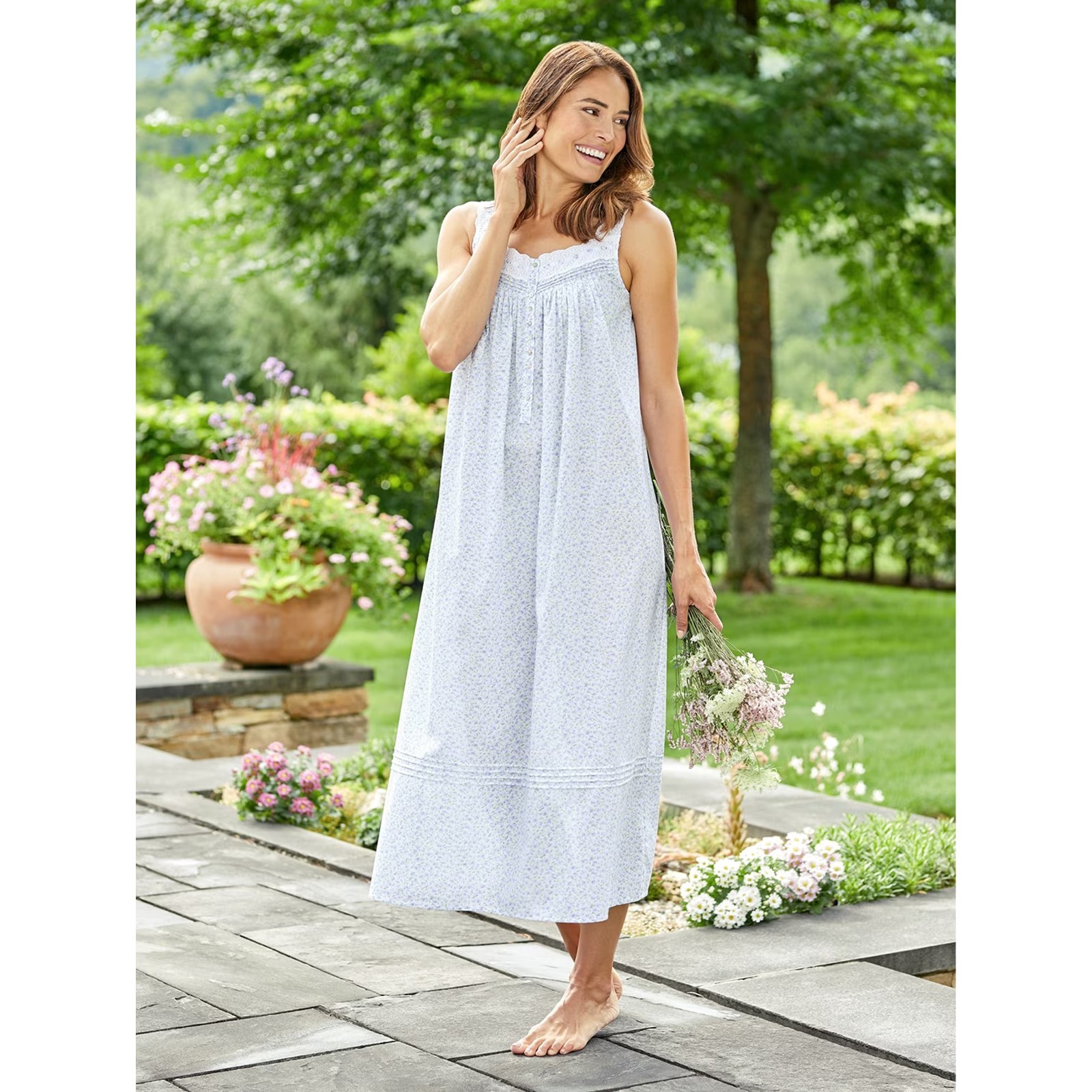 Eileen West Lavender Fields Cotton Nightgown