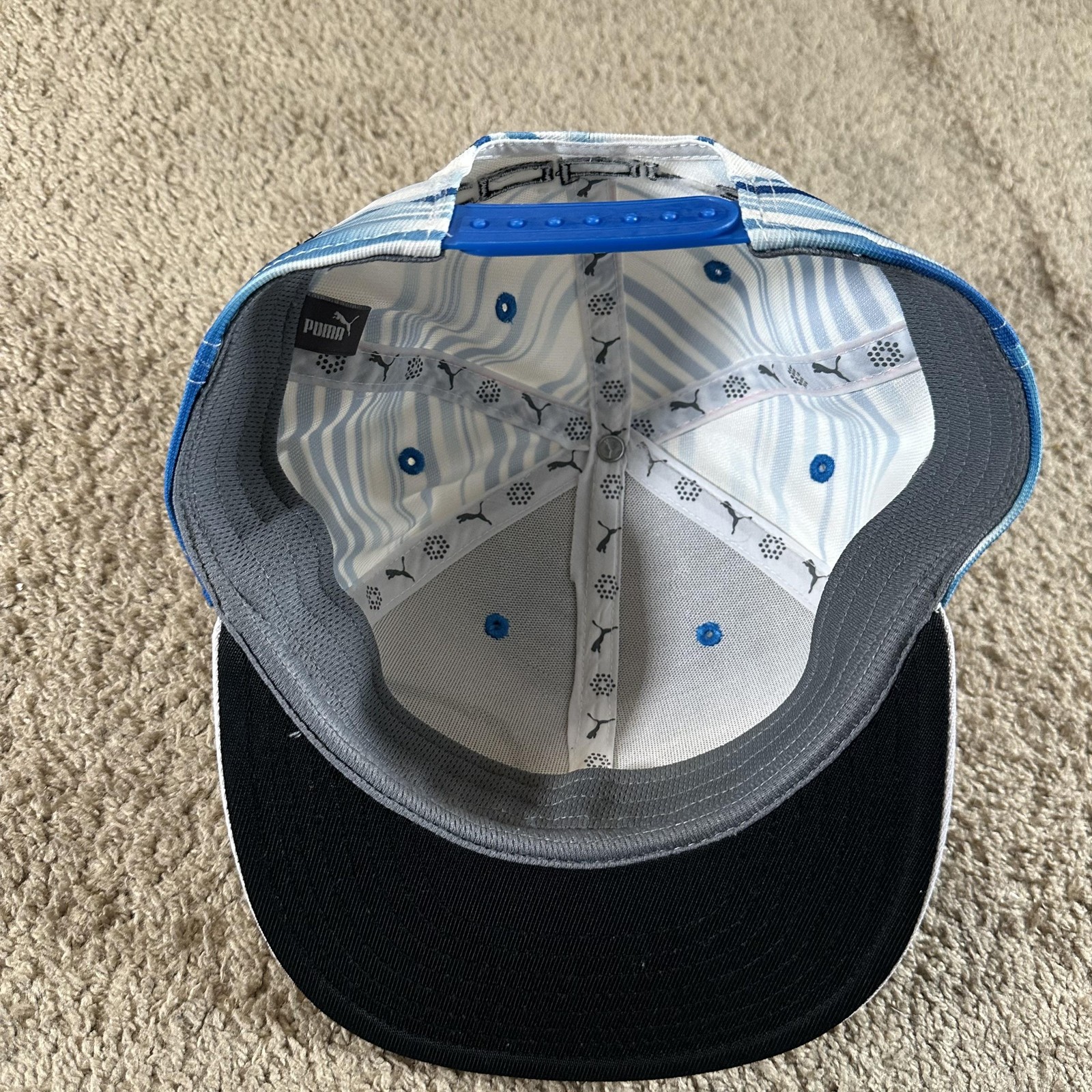 Puma Hat Cap Snap Back Men White Blue Farmers ins. Cobra Rickie Fowler