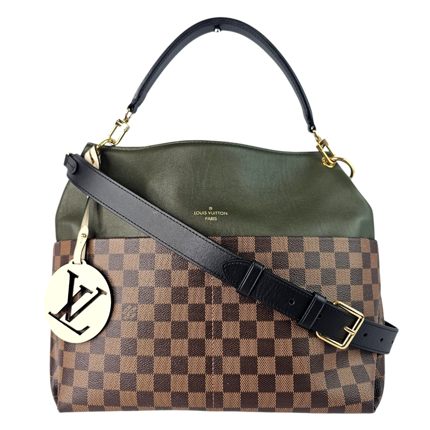 LOUIS VUITTON Damier Ebene a Calfskin Maida Shoulder Hobo Bag 2 Way Tote ARTSY