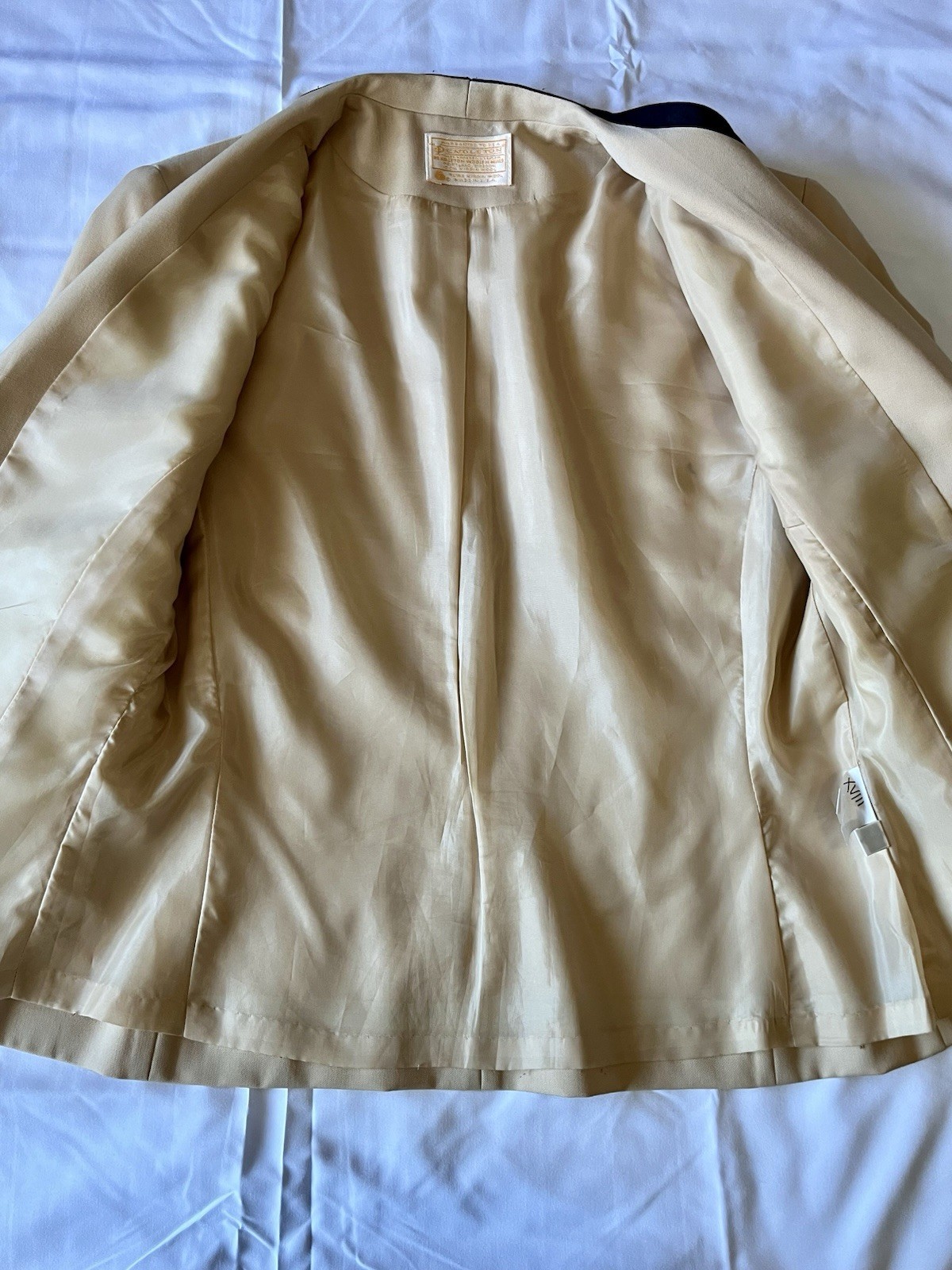 Vintage Pendleton Blazer Womens 6 Ivory Cream Black Trim Pure Virgin Wool USA