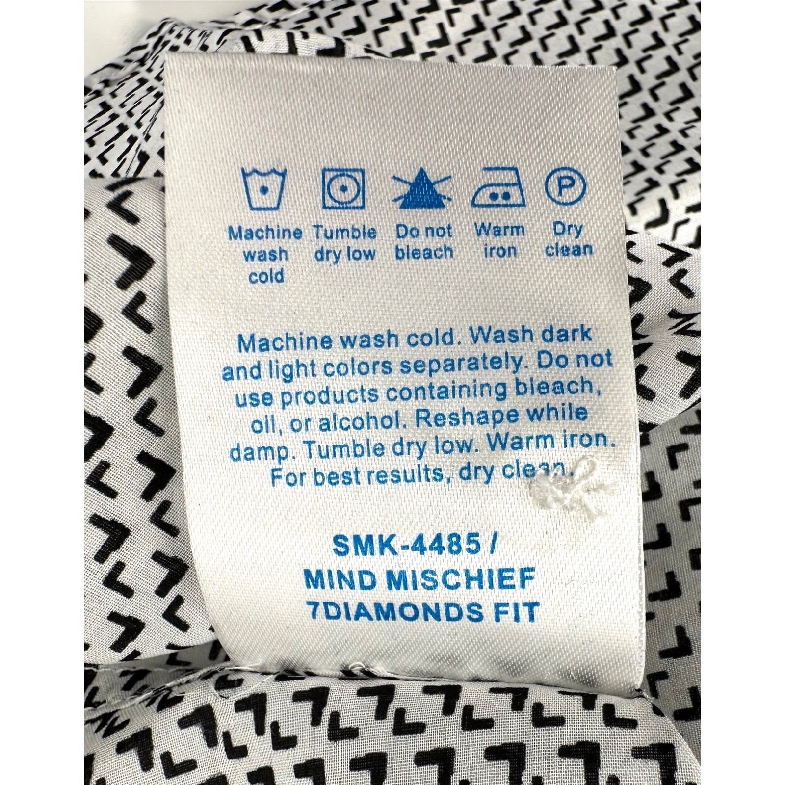 NEW 7 DIAMONDS White Mind Mischief Ombre Short Sleeve Shirt Men’s Medium